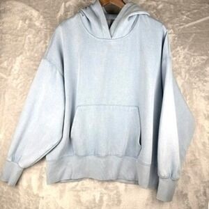 Light Blue Oversized Hoodie Women's Casual Comfortable Pullover Sweatshirt size